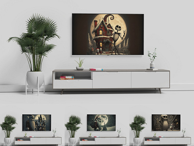 Samsung Frame TV Bundle: Nightmare Before Santa Christmas art tv background christmas frame tv art halloween decor halloween decoration halloween wall art illustration instant download nightmare before nightmare wall art samsung download samsung frame samsung frame tv art samsung tv