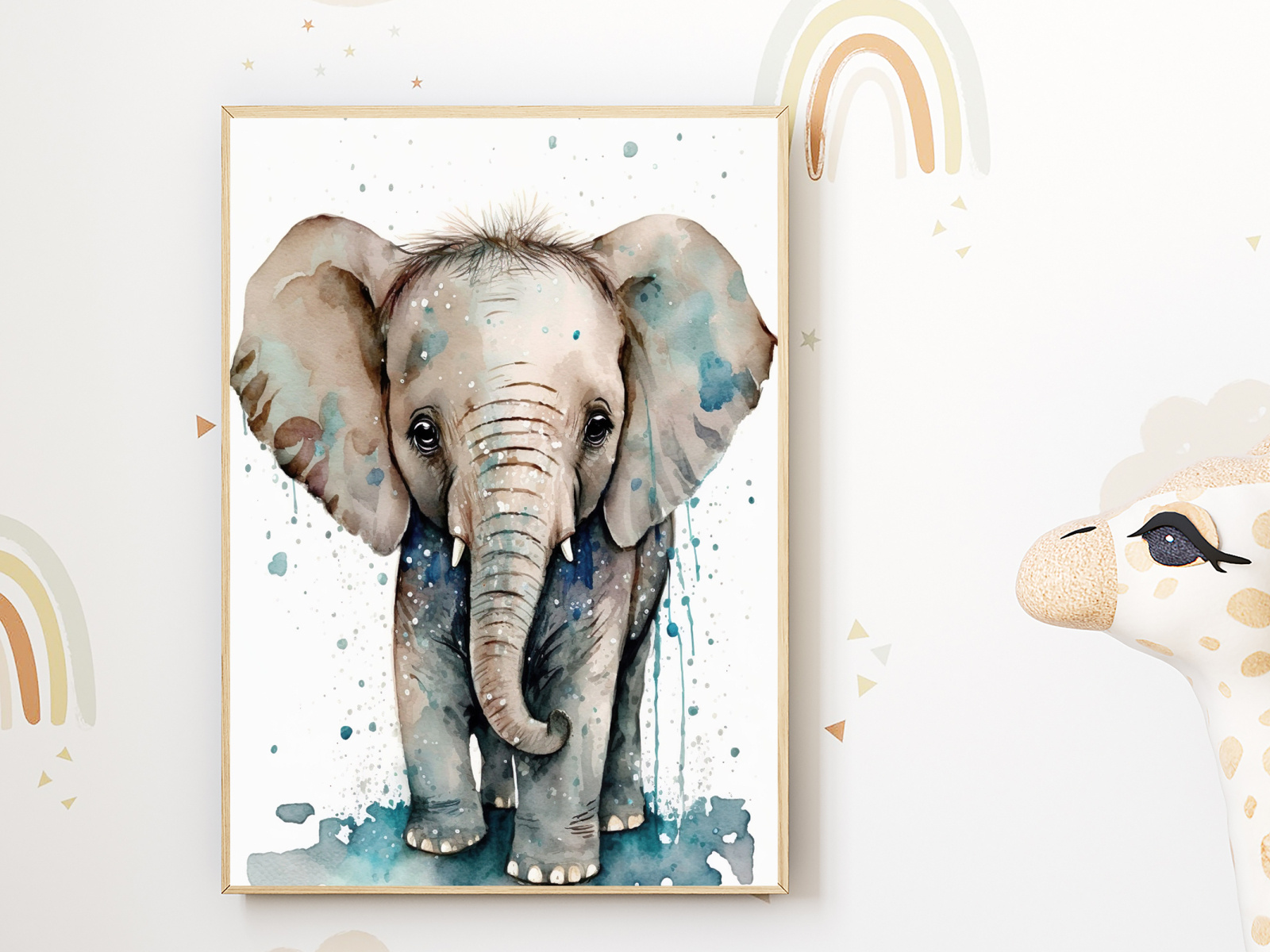 Watercolor Baby Elephant Nursery Wall Art Décor by Franklyn Gregory on Dribbble