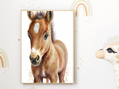 Watercolor Baby Foal Nursery Wall Art Décor art for nursery baby animal art baby foal baby nursery baby room decor foal art home decor kids room decor kids wall art nursery decor nursery decoration nursery ideas nursery inspiration nursery style nursery wall art wall décor watercolor watercolor art watercolor love watercolor painting