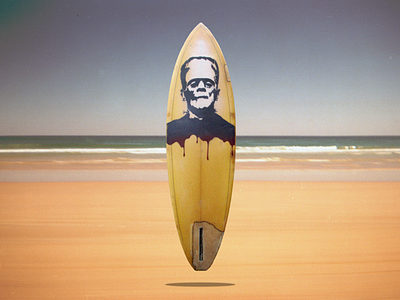 Frankenstein's Surfboard design illustration logo photography