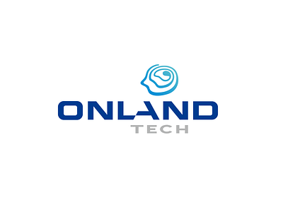 Onland tech brain intelligence lily logo smart tech technology