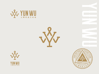 YUNWU SPACE badge barnding cigar font design lily logo design pipe space w y 云雾