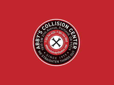 Abby's Collision Center Identity branding design icon illustration logo typography vector