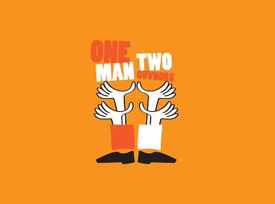 One Man Two Guvnors branding design icon illustration logo typography vector