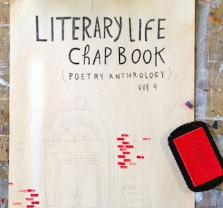 Literary Life Chapbook Cover books ink letters red stamps typography