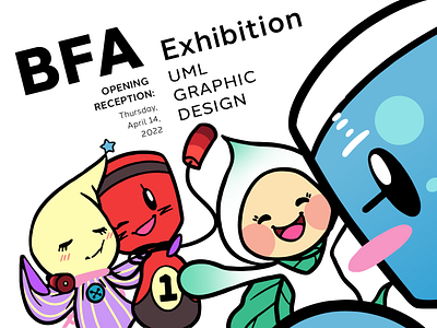 UML BFA Exhibition Postcard design graphic design illustration postcard