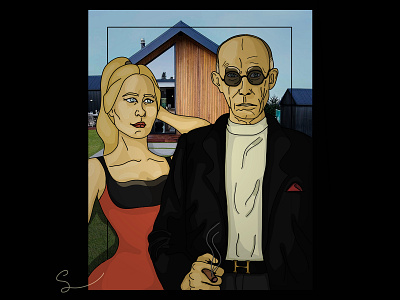 American Gothic design graphic design illustration old recreate vector