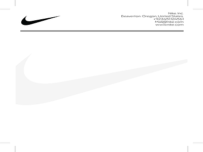 Letterhead designing using famous brand nike logo