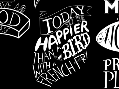 Happy Typo Day! bird frenchfry hand lettering lettering nocolor typography