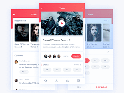 Video APP Design acfun app clean color daily movie rank redesign simple tracker ui ux