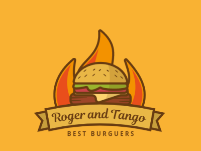 Roger and Tango burgers logo mockup branding design graphic design illustration logo