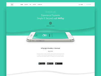 M-Pay concept landing mobile payment ui web