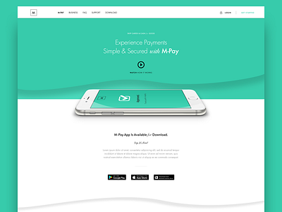 M-Pay concept landing mobile payment ui web