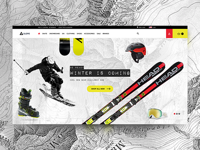 Slope - Header concept shop ski ui web