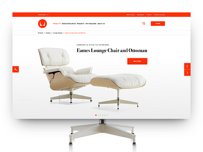 Eames Lounge Chair and Ottoman Redesign chair product redesign ui web