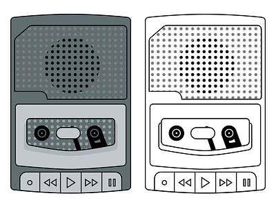 Vintage Cassette Player cassette icon line player sketchapp