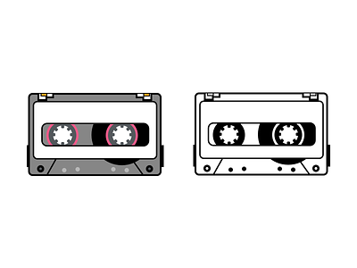 Cassette cassette icon line player sketchapp