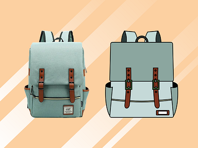 Bag pack icon bagpack icon line sketchapp