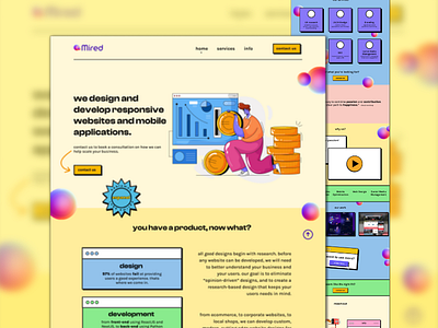 Mired Landing Page app branding design graphic design illustration logo neubrutalism typography ui ux vector web web design