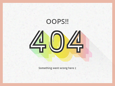 404 Error Page 404 colour effect error gradient photoshop typography webkul