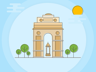 India Gate delhi flat gate heritage illustration india india gate memorial pride war webkul