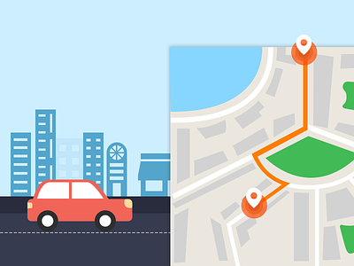Cab Management booking cab car illustration location management map navigation photoshop tracker webkul
