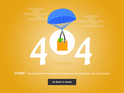 404 :( 404 bag error illustration oops parachute photoshop webkul wrong
