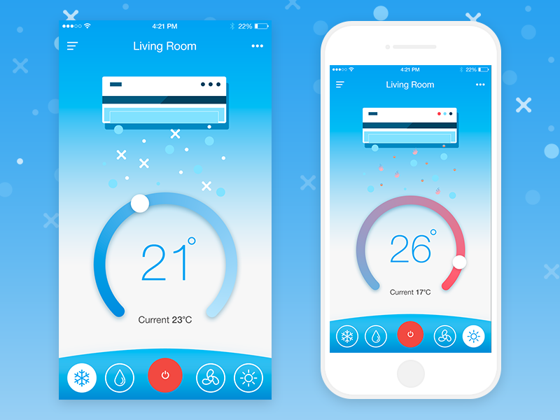 Air Conditioning System App. by Stanislav on Dribbble