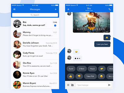 Chat UI Concept animation app chat chatting concept inspiration interaction message principle sketch