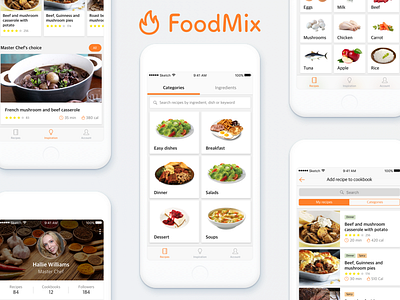 FoodMix — Cooking App app concept cooking food inspiration interaction sketch