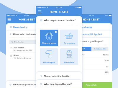 Home Assist App app concept home inspiration interaction sketch smart