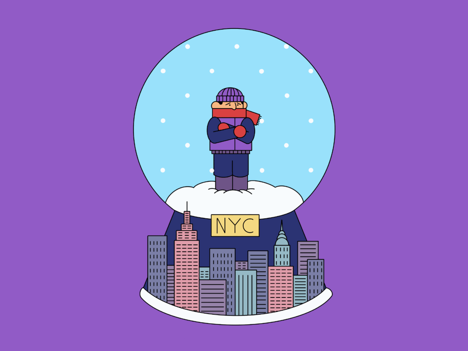 Snow day in NYC 2danimation animation design drawing editorial illustration procreate