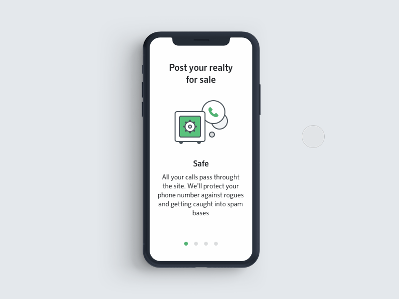 DomClick - Swipe onboarding screens animation green illustration mobile mobile app onboarding posting property realty screen flow ui
