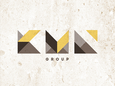 KMN group brending brown geometry logo logotype stone yellow
