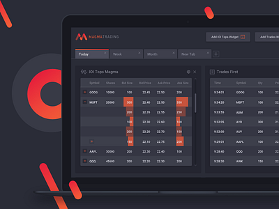 Magma Trading dark design icon interface platform system trading ui ux web