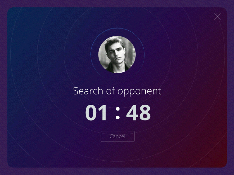 Search of opponent animate avatar circle counter design fight game gif interface timer ui ux
