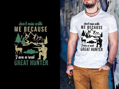 Hunting T-shirt design custom t shirt deer hunter hunting hunting t shirt t shirt t shirt design trees vector vintage t shirt