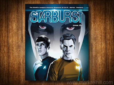 Starburst - Issue 388 cover editorial illustration khan kirk magazine sci fi space spock star trek starburst uss enterprise