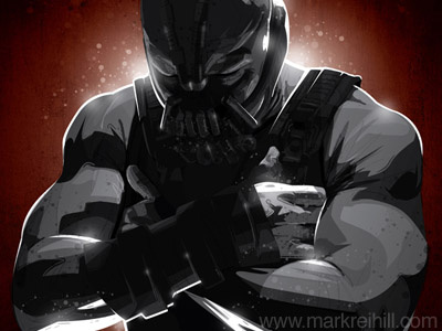 Bane bane bat batman comic dark knight dark knight rises dc comics illustration mask pain red tom hardy