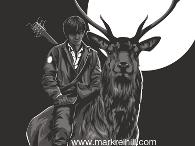 Malojian animal art belfast cry deer digital grass guitar illustration ireland malojian mark reihill moon music singer stag wildlife