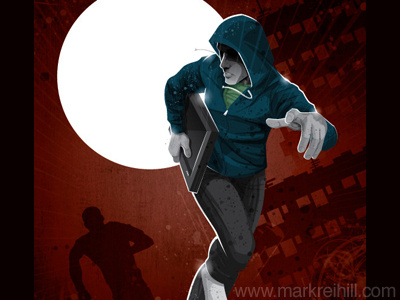 Unstoppable belfast chase city cover art drama editorial fear hoody illustration midnight portrait red running suspense thief unstoppable