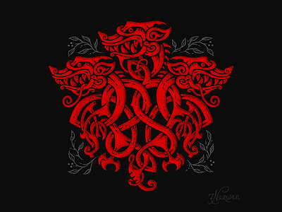 Dragonknot (Targaryen/Zmey Gorynich) dragon gameofthrones illustration knots knotwork myth