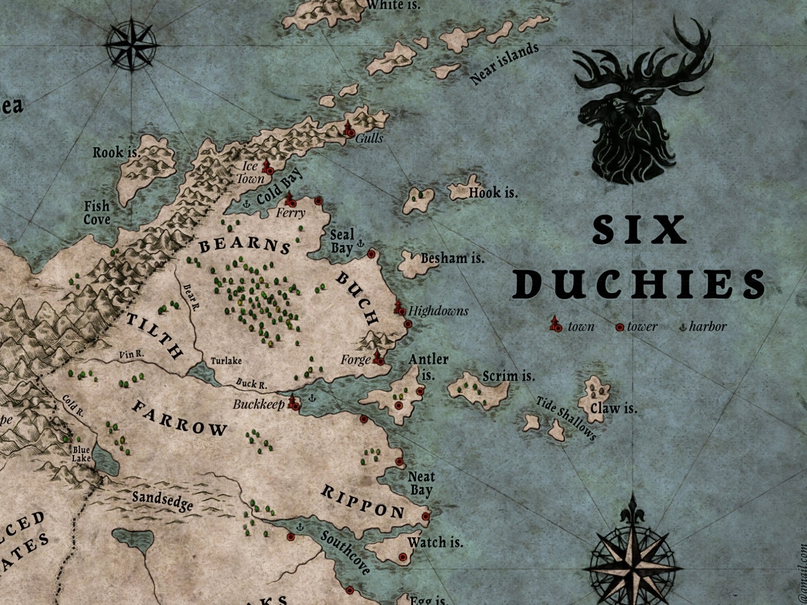 Six Duchies map by 7Narwen (Azaley) on Dribbble