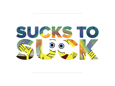 Flat design colors design flashy flat graphic rainbow sponge bob typography