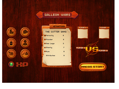 UI UX Design For 2d Pirates Game.