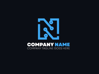 "N" text English letter logo flat logo latter logo logo logo design