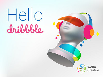 Hello Dribble branding creative dribble face graphics head hello studio wedo