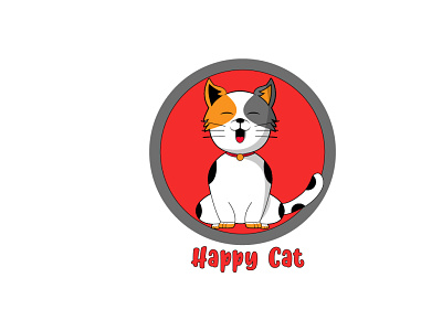 Happy cat pet logo drawing hand drawn logo mascot minimal modern pet logo pet shop