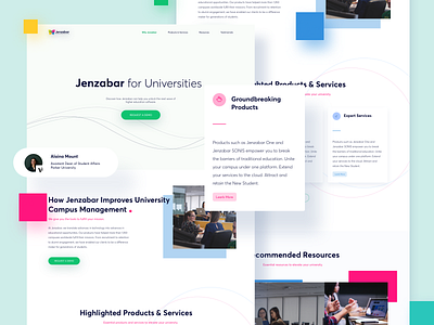 Jenzabar Website Redesign education web website