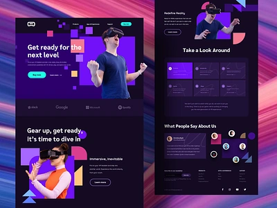 VR Headset Website Design design headset ui vr web website